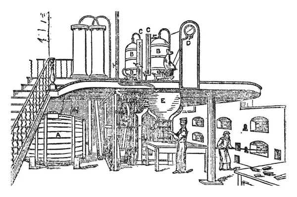Esta Ilustración Representa Danglish Apparatus Cuyo Ácido Carbónico Desarrolla Partir — Vector de stock