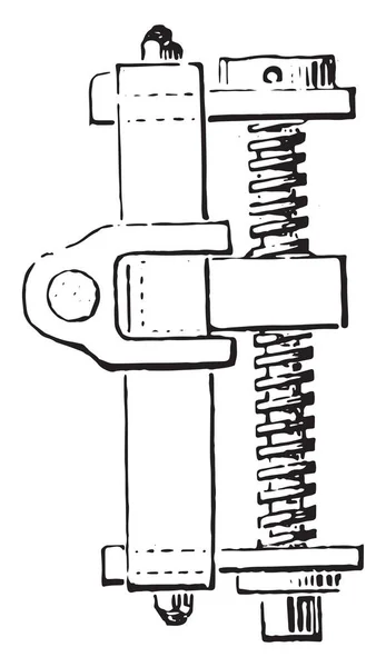 レギュレータの標高はつけず ビンテージの刻まれた図ねじナットと電流を固定します 産業百科事典 1875 — ストックベクタ