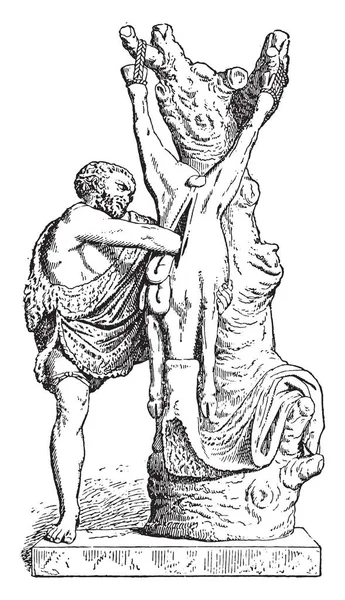 Мясник Античности Винтажная Гравированная Иллюстрация — стоковый вектор