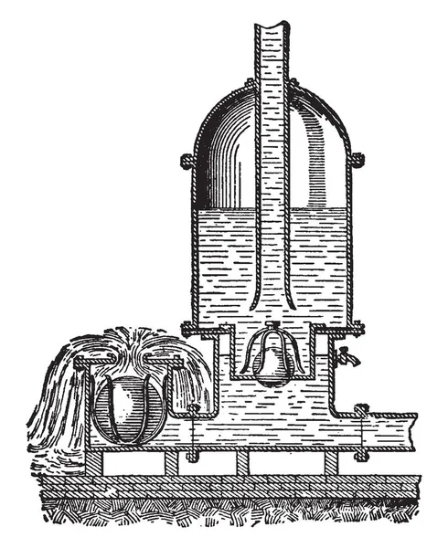 Denna Illustration Representerar Hydraulcylinder Som Maskin För Att Höja Vatten — Stock vektor