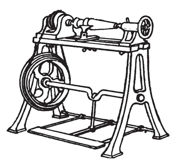 Esta Ilustración Representa Cómo Utilizar Torno Para Torneado Madera Dibujo — Archivo Imágenes Vectoriales