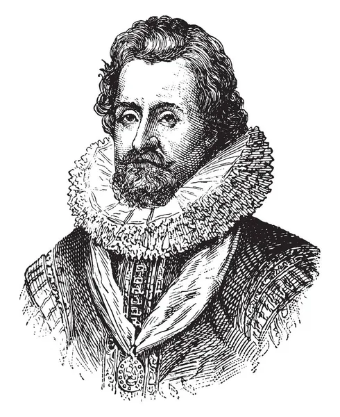 Jacques Ier 1566 1625 Était Roi Écosse Dessin Trait Vintage — Image vectorielle