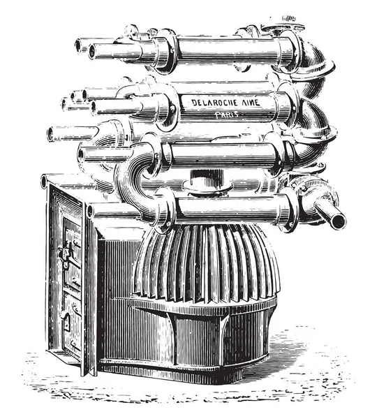 Piec Bell Płetwy Vintage Ilustracji Grawerowane Przemysłowe Encyklopedia Lami 1875 — Wektor stockowy