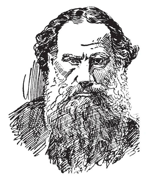 Gróf Leo Tolstoi 1828 1910 Ben Volt Egy Orosz Író — Stock Vector