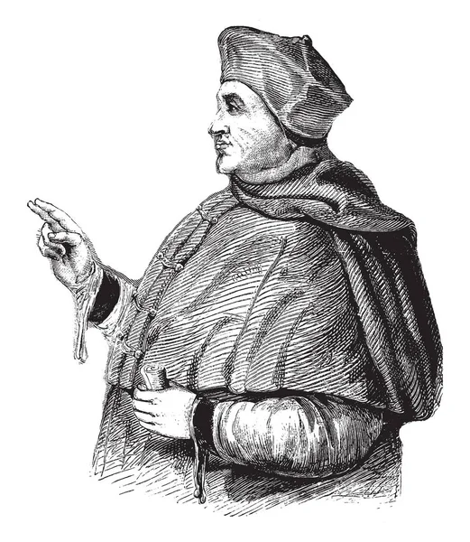 Kardinaal Thomas Wolsey 1473 1530 Hij Een Engelse Theoloog Staatsman — Stockvector