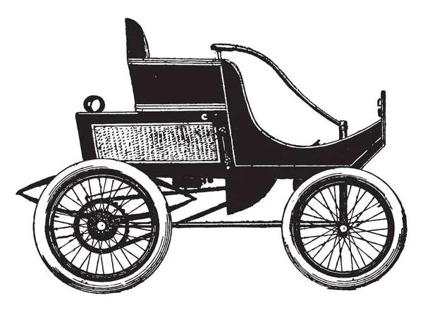 Runabout Automóvil Americano Ligero Dibujo Línea Vintage Ilustración Grabado — Archivo Imágenes Vectoriales