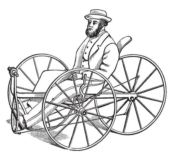 Esta Ilustración Representa Triciclo Edimburgo Dibujo Línea Vintage Ilustración Grabado — Vector de stock