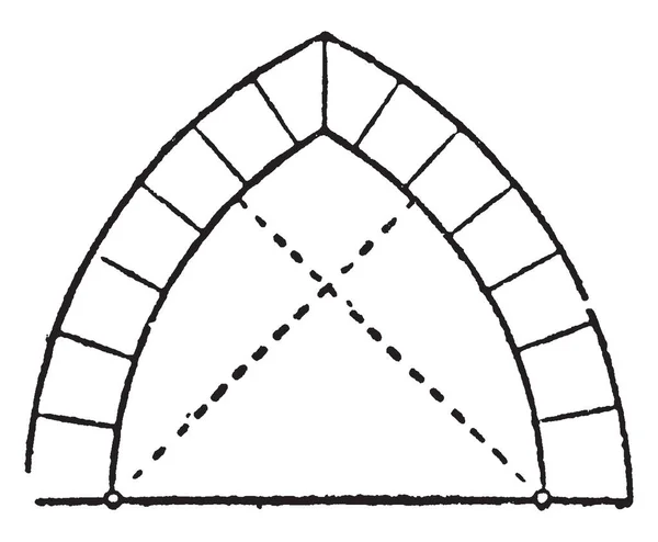 Egyenlő Oldalú Arch Melyről Két Központ Kör Alakú Görbe Két — Stock Vector