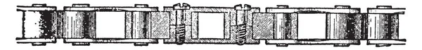 Велосипедная Цепь Состоит Ряда Центральных Блоков Соединенных Боковыми Пластинами Рисунка — стоковый вектор