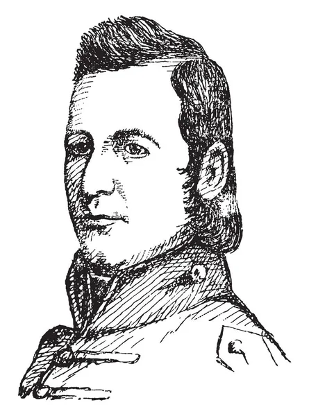 Shadrach Bond 1773 1832 Hij Gouverneur Van Illinois Vintage Lijntekening — Stockvector