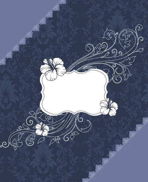 Cartão Convite Vintage Com Design Floral Retrô Elegante Ornamentado Flores —  Vetores de Stock