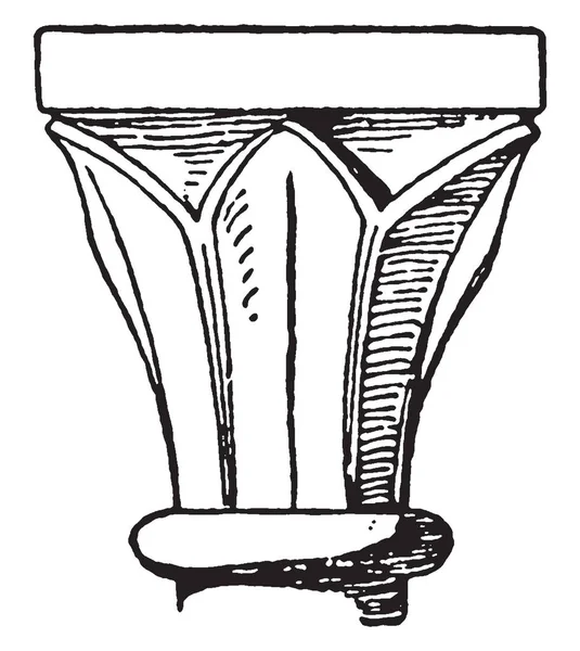 Capital Románica Friburgo Ejemplo Del Sur Italiano Dibujo Líneas Vintage — Vector de stock