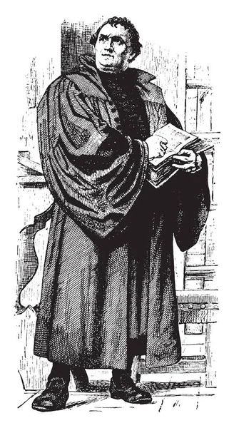 Martin Lutero 1483 1546 Era Professore Tedesco Teologia Compositore Sacerdote — Vettoriale Stock