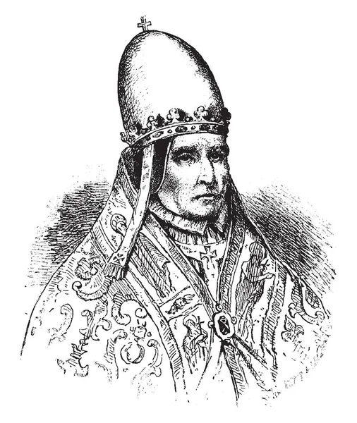 Gerbert Aurillac Ele Foi Reformador Educacional Papa Século Desenho Linha — Vetor de Stock