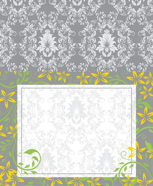 Cartão Convite Vintage Com Ornamentado Elegante Retro Design Floral Abstrato —  Vetores de Stock