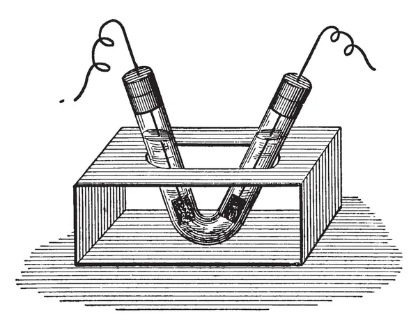 Trubice Přístroje Používané Pro Elektrolýzu Vintage Kreslení Čar Nebo Gravírování — Stockový vektor
