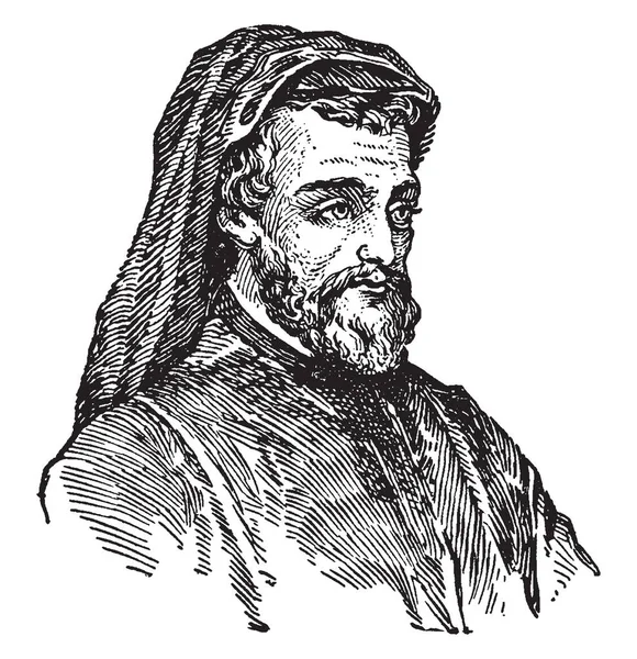 Geoffrey Chaucer 1343 1400 Fue Famoso Poeta Autor Filósofo Astrónomo — Archivo Imágenes Vectoriales