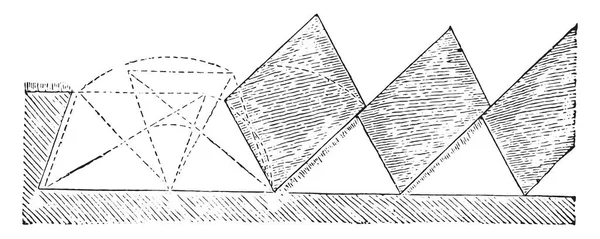 Parallelogrammatique ロール バンドや張り出した壁 ヴィンテージには 図が刻まれています 産業百科事典 1875 — ストックベクタ