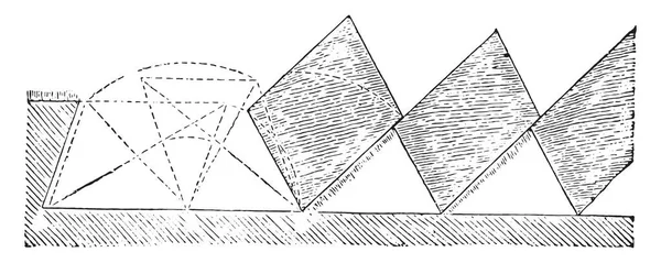 Parallelogrammatique Roll Bands Overhangende Muur Vintage Gegraveerd Illustratie Industriële Encyclopedie — Stockvector