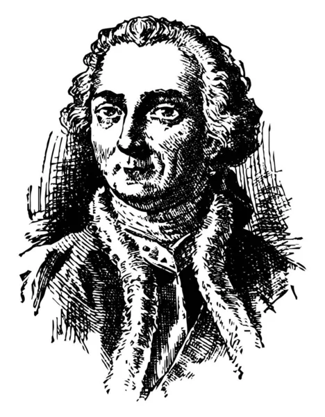 モントカーム 1712 1759 彼だった 年の戦争 ビンテージの線の描画や彫刻イラストの間に北アメリカの軍の司令官として有名なフランスの兵士 — ストックベクタ