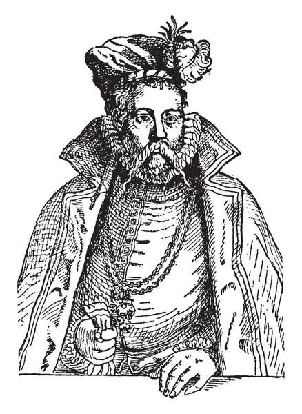 Brache 1546 1601 덴마크 포괄적인 천문학 그리고 빈티지 그림으로 — 스톡 벡터