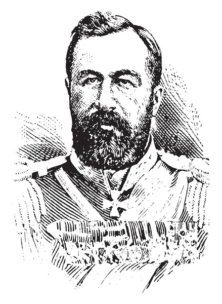 Куропаткин Алексей Николаевич 1848 1925 Военный Министр Российской Империи 1898 — стоковый вектор