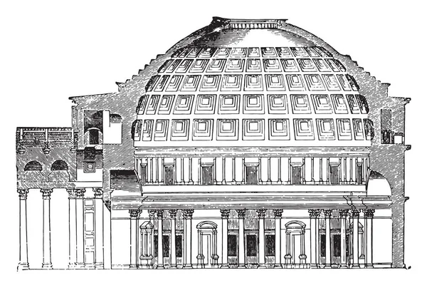 Taça Panteão Agripa Vintage Gravada Ilustração Enciclopédia Industrial Lami 1875 —  Vetores de Stock