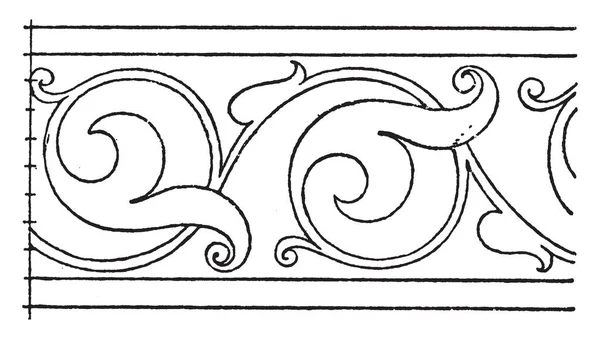 Modern Undulate Band Design Floral Foi Durante Renascimento Italiano Desenho — Vetor de Stock