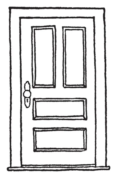 Закрытая Шарнирная Дверь Дверь Прихожая Шарнирная Дверь Puerta Esta Cerrada — стоковый вектор
