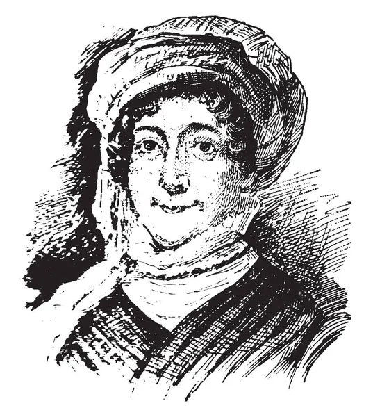 Dolley 托德麦迪逊 1768 1849 她是美国第四第一夫人从1809年到 1817 复古线条绘画或雕刻插图 — 图库矢量图片