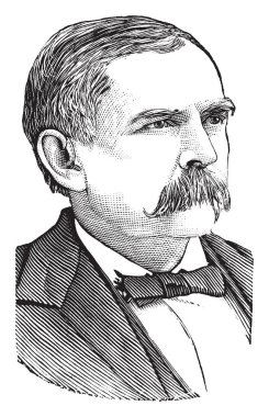 George G. Vest, 1830-1904, o bir ABD'li politikacı ve Missouri, vintage çizgi çizme veya oyma illüstrasyon ABD senatörü oldu