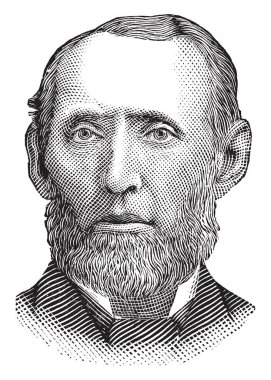 Shelby Moore Cullom, 1829-1914, ABD Temsilciler Meclisi, ABD'li Senatör ve Illinois, vintage çizgi çizme veya oyma illüstrasyon 17 Valisi oldu