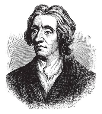 John Locke, 1632-1704, o bir İngiliz filozof ve hekim, vintage çizgi çizme veya oyma illüstrasyon yapıldı.