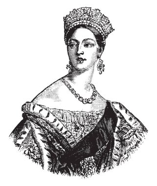 Kraliçe Victoria İngiltere, 1819-1901, o İngiltere'ye 1837 gelen 1901, vintage çizgi çizme veya illüstrasyon oyma kraliçesi oldu