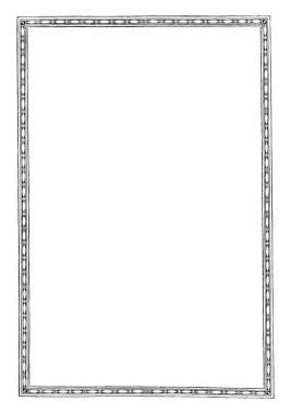 Dar desen tam sayfa kenarlık, vintage çizgi çizme veya oyma illüstrasyon basit sınır olduğunu.