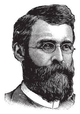 John P. Rea, 1840-1900, o bir Minnesota Yargıç, Minneapolis Tribune ve Cumhuriyeti, vintage çizgi çizme veya oyma illüstrasyon büyük Ordusu Başkomutanı oldu