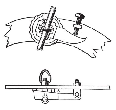 Coutriere Ransome, vintage illüstrasyon kazınmış. Endüstriyel ansiklopedi E.-O. Lami - 1875