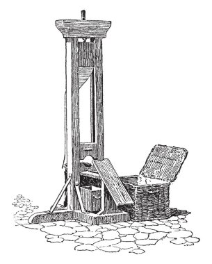 Bu ölüm cezası için eski günlerin, vintage çizgi çizme veya oyma resimde kullanılan bir makinedir.