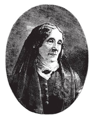 Eliza J., temperance reformcu ve özgün Haçlı, Lorn Hillsborough, Ohio, 1813 yılında, vintage çizgi çizme veya oyma illüstrasyon.