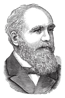 Clinton B. Fisk, 1828-1890, o üst rütbeli bir subayı mülteciler, azatlı ve terk edilmiş toprakları, vintage çizgi çizme veya oyma illüstrasyon Büro'daki imar sırasında yapıldı.