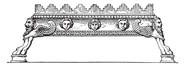 ブレイジャー四面楚歌 ヴィンテージには 図が刻まれています 古代アンティーク家族 1881 の私生活 — ストックベクタ