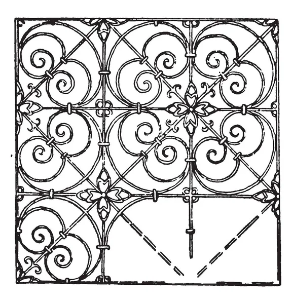 Modello Tedesco Disegno Del Xvii Secolo Tratta Disegno Rete Pieno — Vettoriale Stock