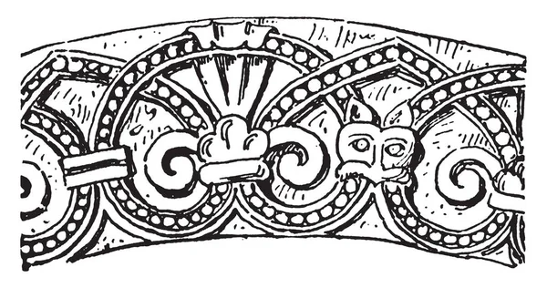 Anthemion Stammen Aus Der Kathedrale Von Hereford Vintage Linienzeichnung Oder — Stockvektor