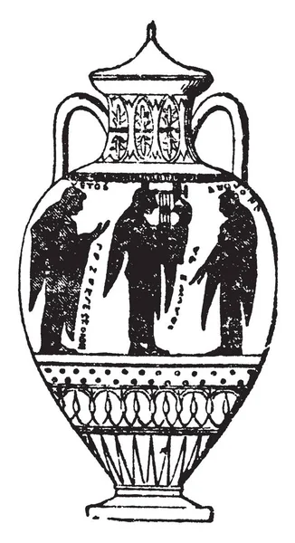 Amphora Jars Narrow Necks Two Handles Used Ancient Greeks Transporting — Stock Vector