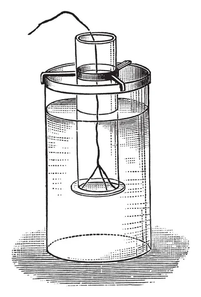 Este Diagrama Representa Experimento Pressão Água Desenho Linha Vintage Ilustração — Vetor de Stock