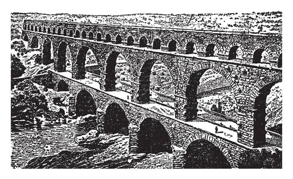Římský Akvadukt Tak Aby Voda Často Vzdálených Zdrojů Měst Obcí — Stockový vektor