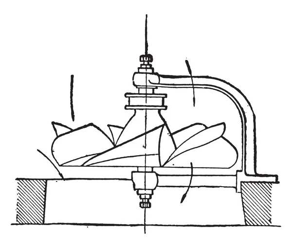 Ventilátor Vintage Ryté Ilustrace Průmyslové Encyklopedii Lami 1875 — Stockový vektor