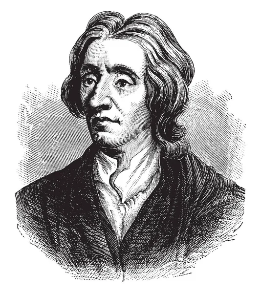John Locke 1632 1704 Był Angielski Filozof Lekarz Vintage Rysowania — Wektor stockowy