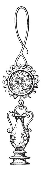 Опустіть Сережки Вінтажні Гравіровані Ілюстрації Приватне Життя Давньоримської Сім 1881 — стоковий вектор