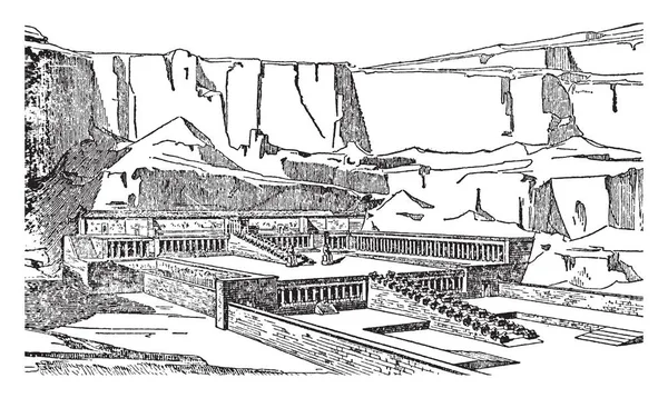 Deir Bahri Templo Restauración Conjetural Enciclopedia Británica Monasterio Del Mar — Archivo Imágenes Vectoriales